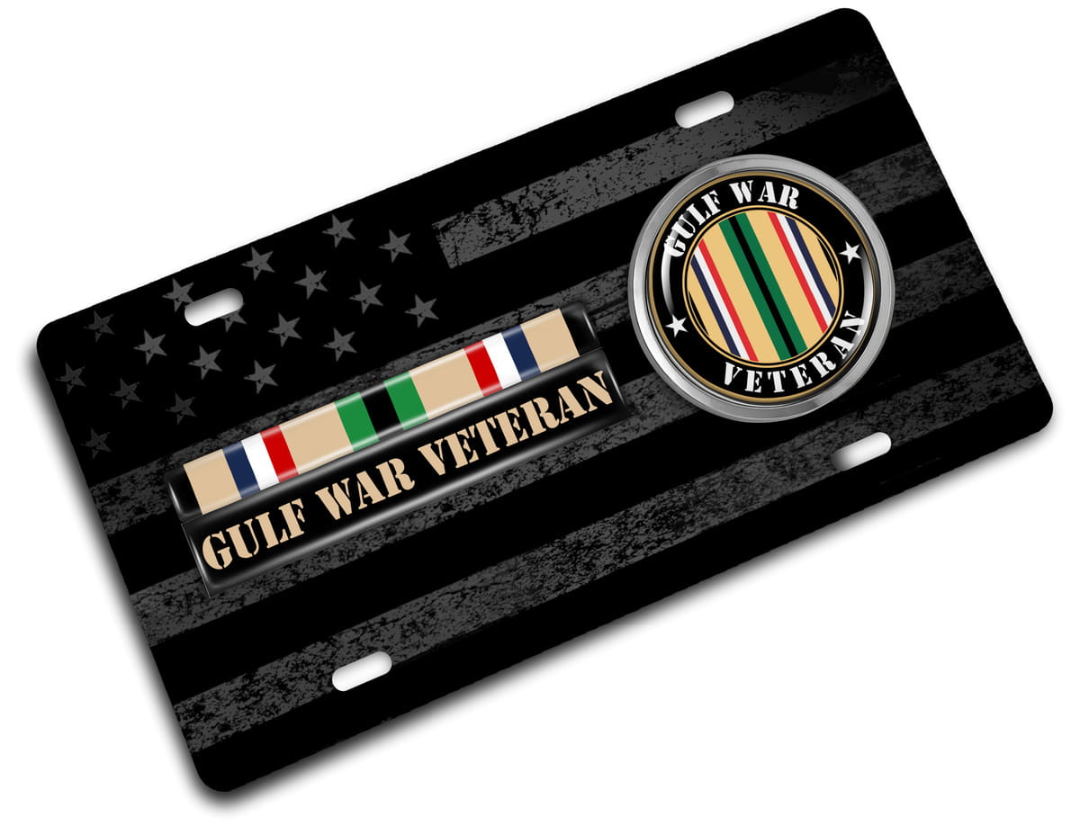 Gulf Veteran - Stainless Steel Car License Plate